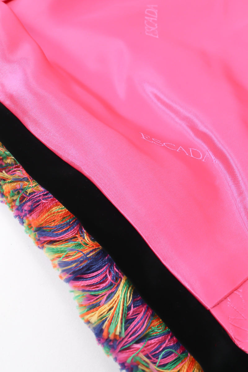 Vintage Escada Rainbow Bouclé Tweed Jacket Set lining at Recess Los Angeles