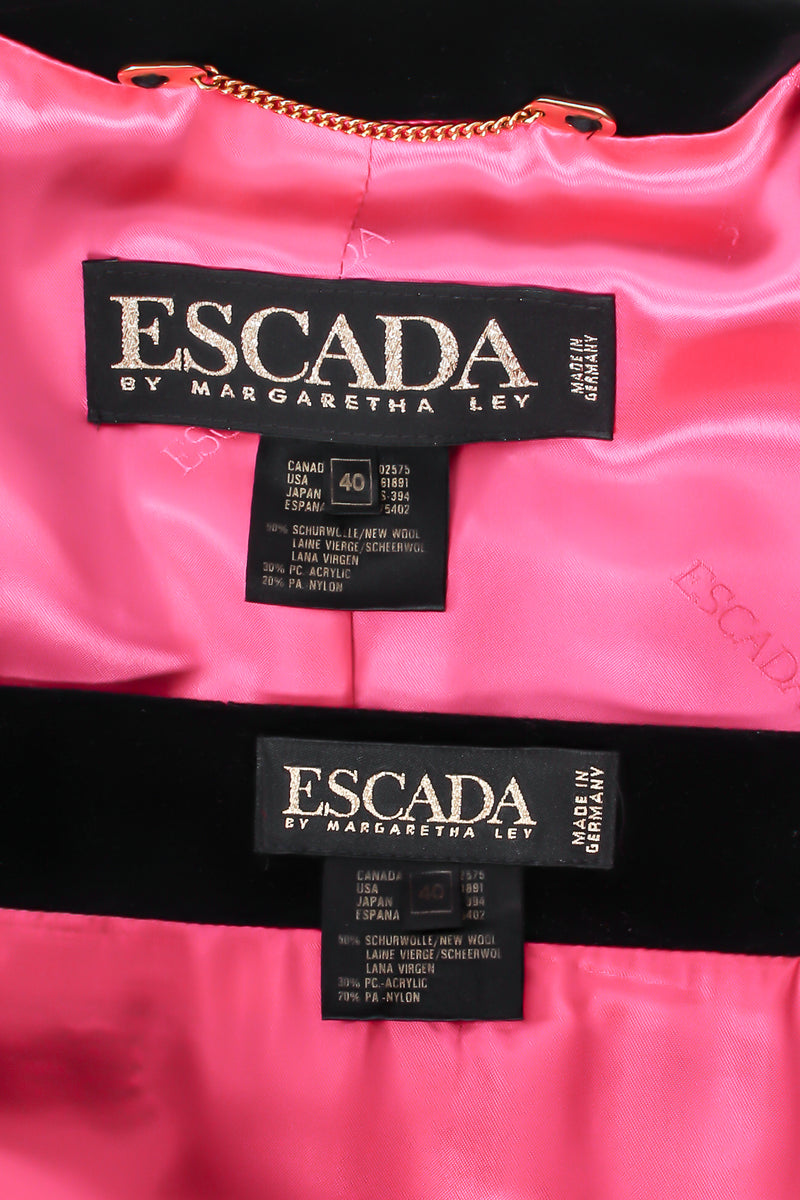 Vintage Escada Rainbow Bouclé Tweed jacket & Skirt Set labels Los Angeles