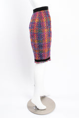 Vintage Escada Rainbow Bouclé Tweed Skirt Set on mannequin side Los Angeles