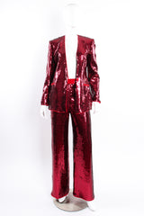 Vintage Escada Sequined Jacket & Pant Suit on Mannequin open at Recess LA