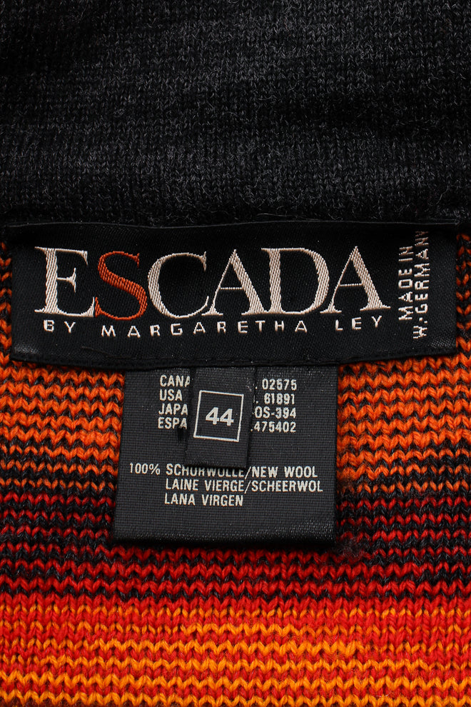 Vintage Escada Chain Link Knit Sweater Coat label at Recess Los Angeles