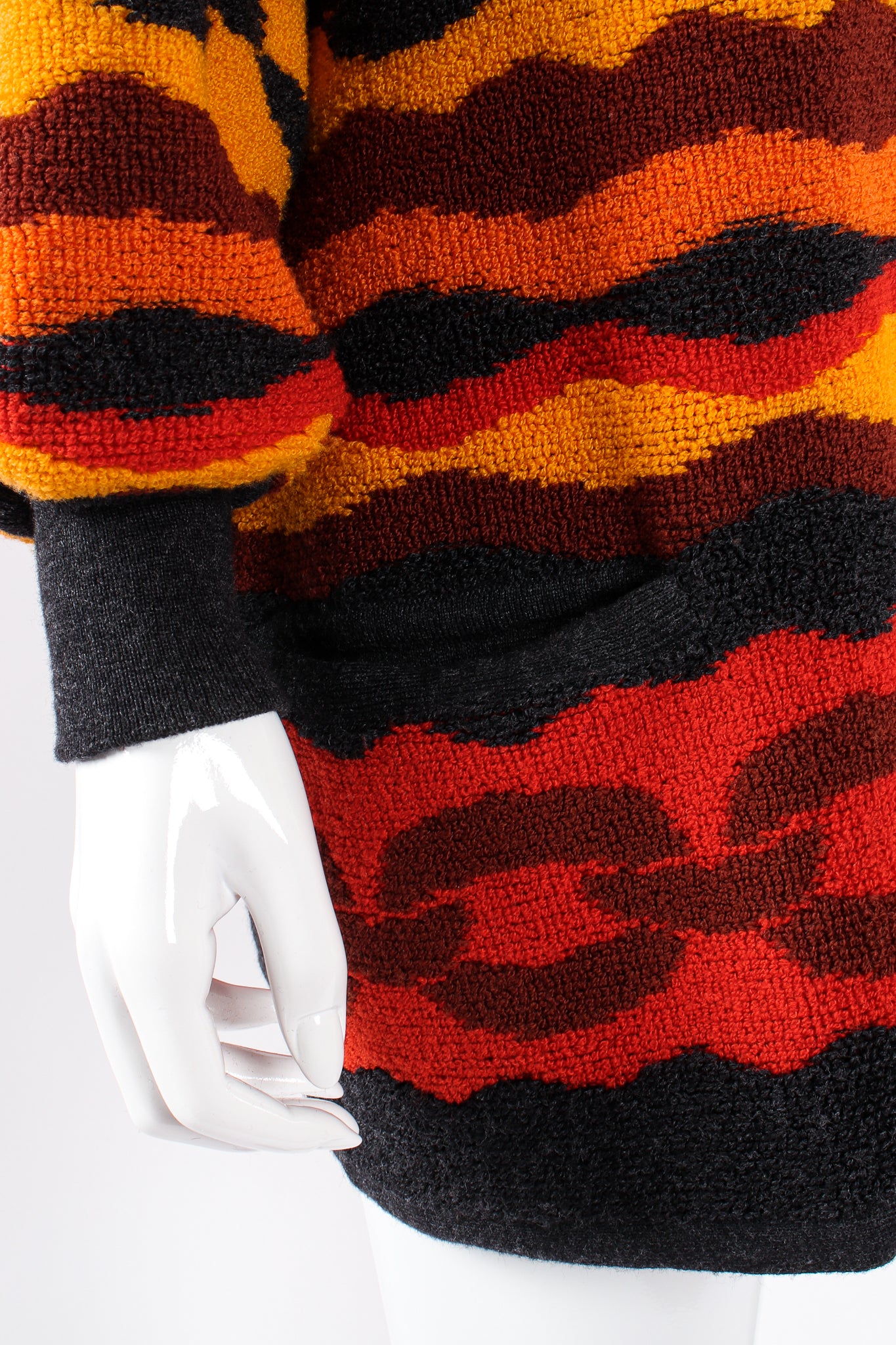 Vintage Escada Chain Link Knit Sweater Coat on Mannequin sleeve cuff at Recess Los Angeles