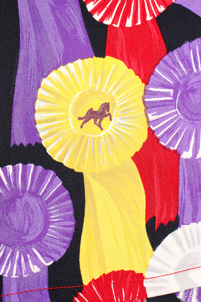 Vintage Escada Horse Race Medal Winner Silk Shirt print detail at Recess LA