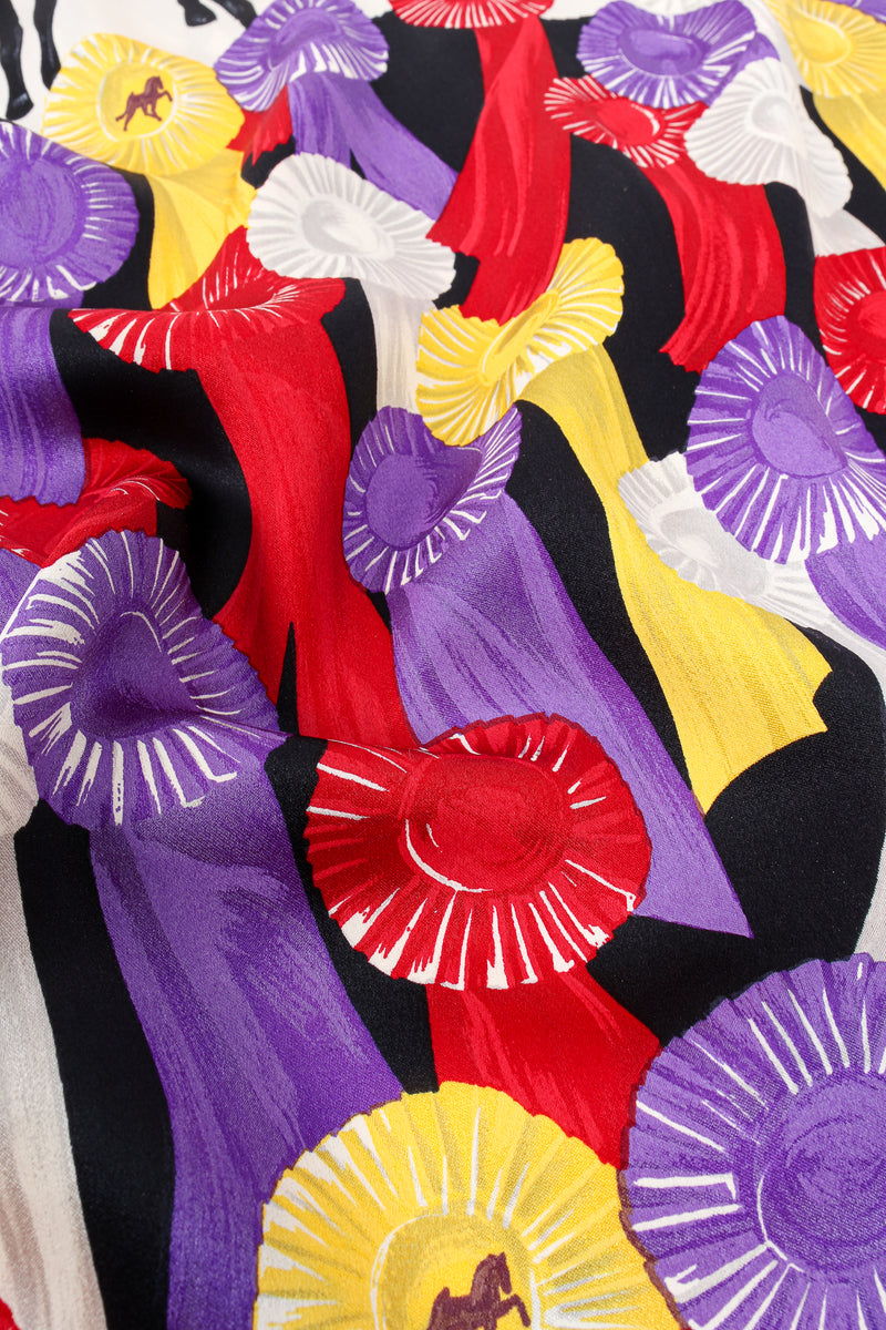 Vintage Escada Horse Race Medal Winner Silk Shirt fabric detail at Recess LA