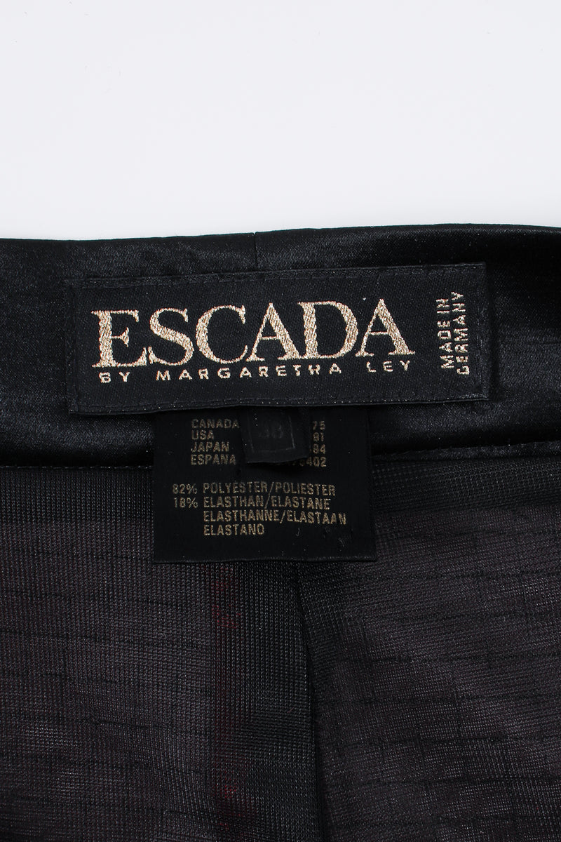 Vintage Escada Sequin Stirrup Pant label at Recess Los Angeles