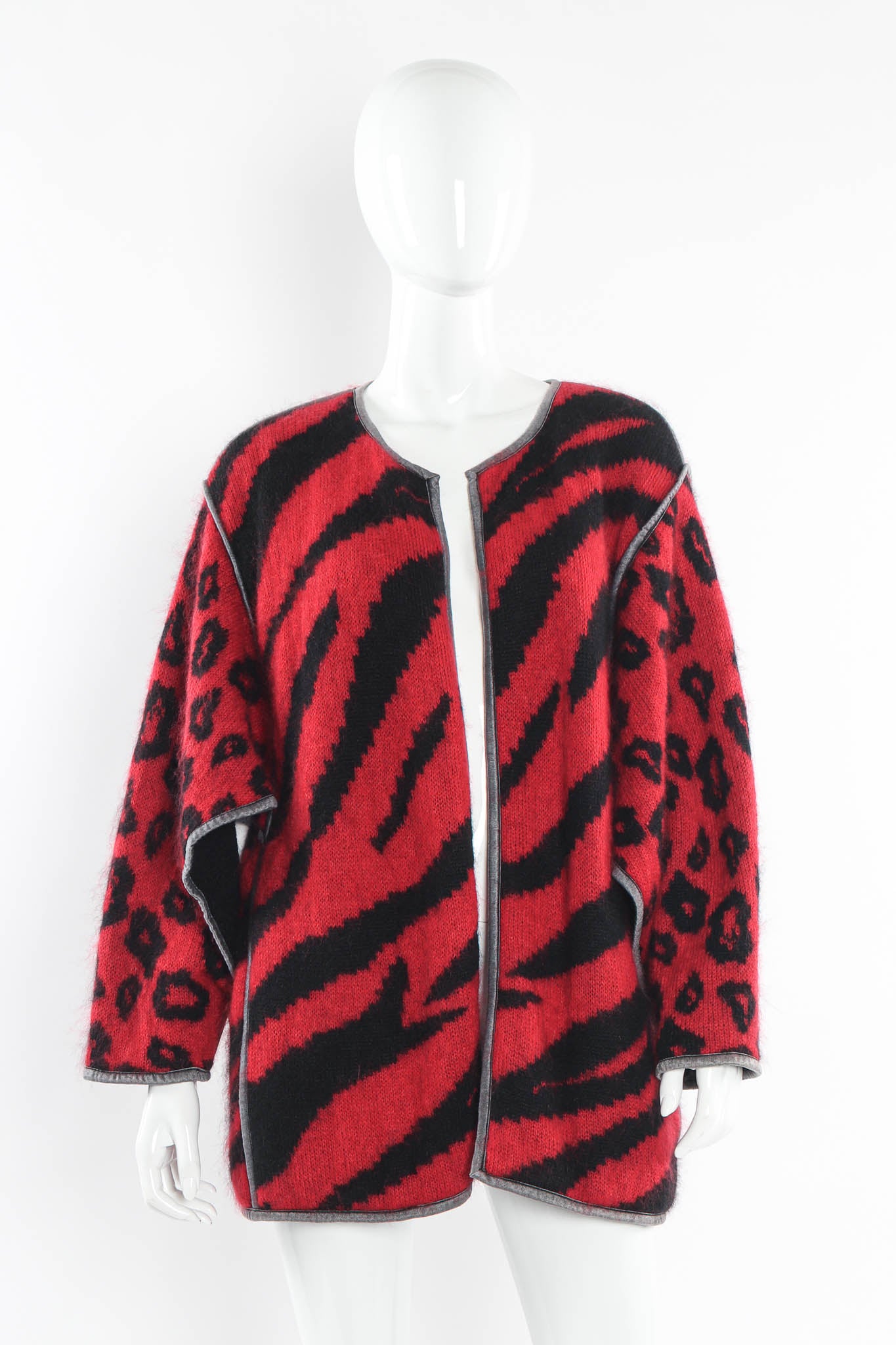 Vintage Escada Mixed Animal Print Mohair Sweater mannequin front @ Recess LA