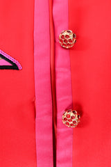 Vintage Escada Satin Shoe Embellished Collarless Jacket buttons at Recess Los Angeles