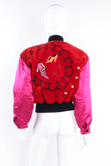 Vintage Escada Shoe Embellished Colorblock Bomber Jacket on mannequin back at Recess Los Angeles