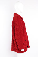 Vintage Escada Carmine Quilted Velvet Parka on Mannequin side at Recess Los Angeles