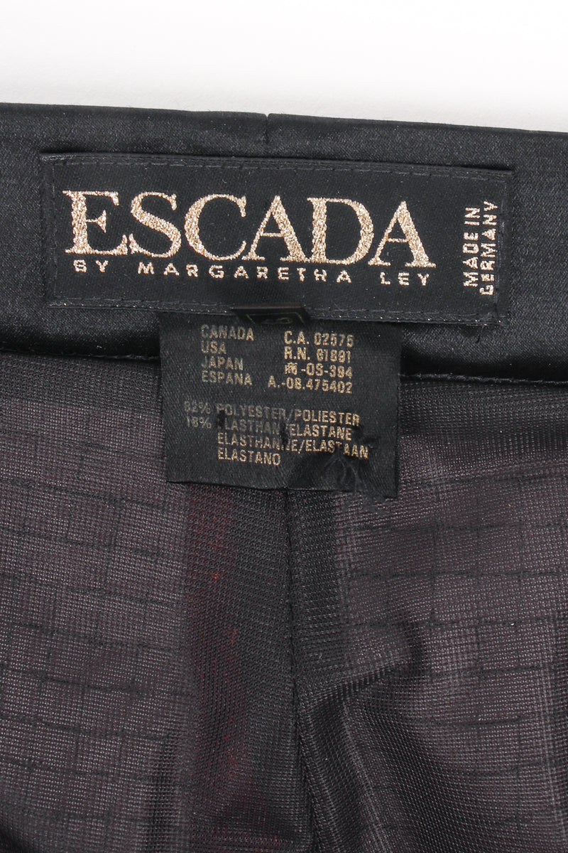 Vintage Escada Cranberry Sequin Stirrup Pant label at Recess Los Angeles