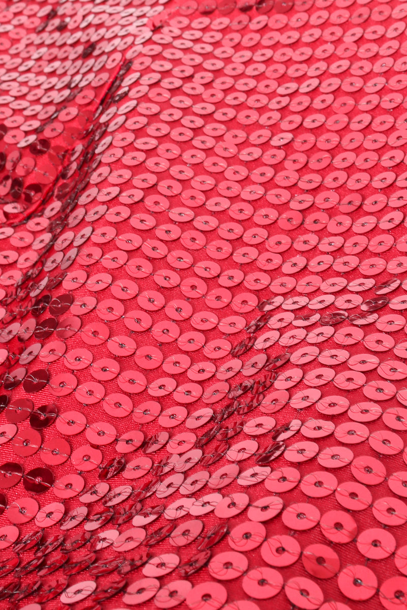 Vintage Escada Cranberry Sequin Stirrup Pant fabric detail at Recess Los Angeles