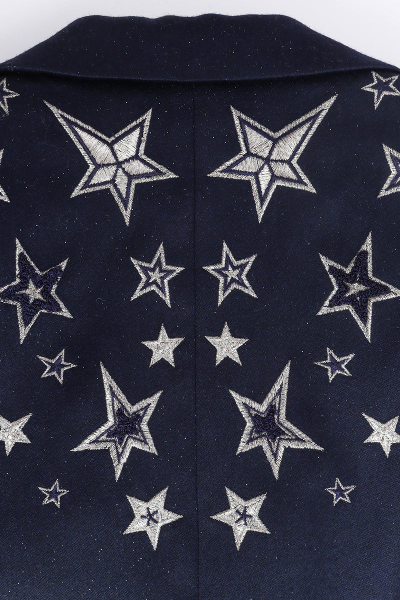 Vintage Escada Embroidered Star Wool Blazer Back Star Close-up @Recessla