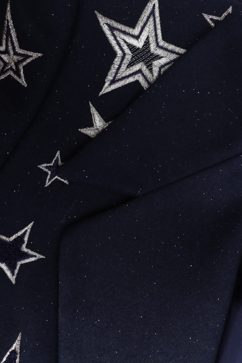 Vintage Escada Embroidered Star Wool Blazer Fabric Close-up @Recessla