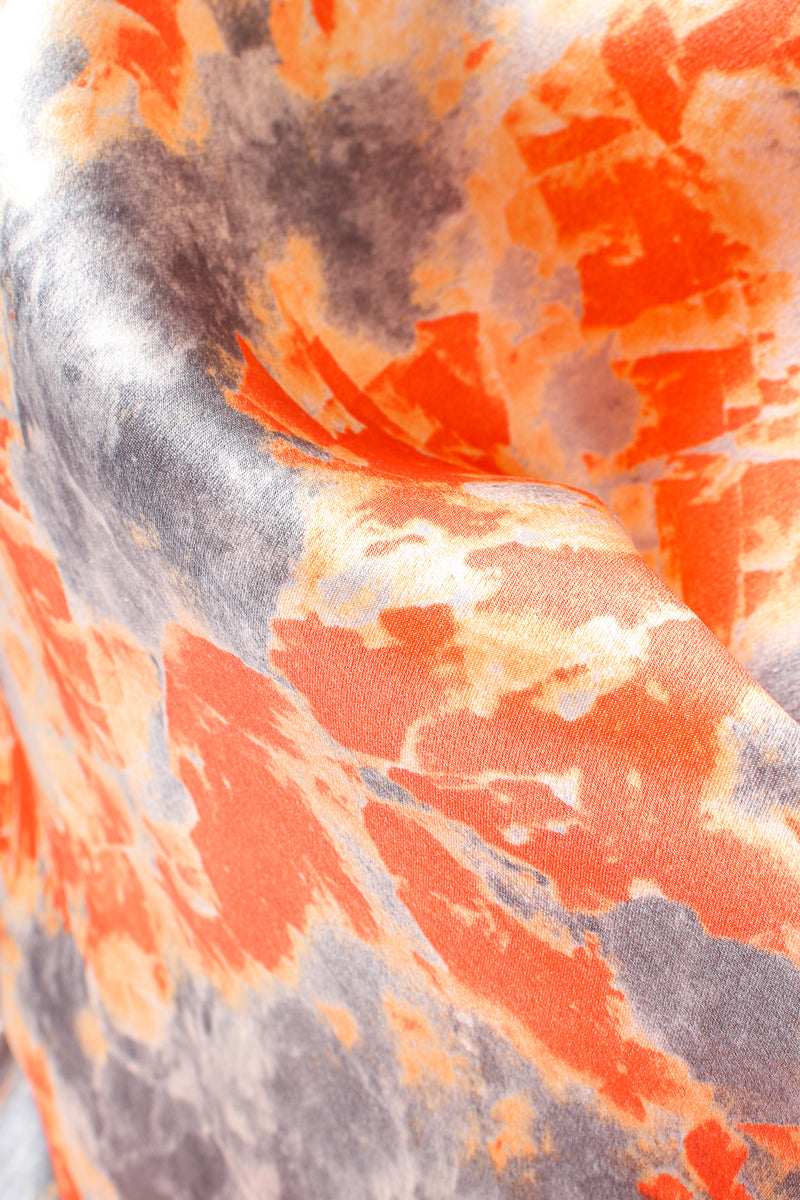 Vintage Escada Marble Splatter Print Silk Shirt fabric detail at Recess Los Angeles