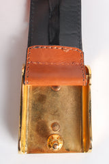 Vintage Escada Diamond Burst Buckle Belt backside at Recess Los Angeles