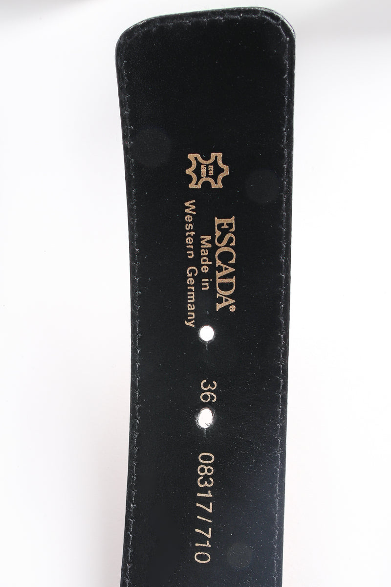 Vintage Escada Diamond Burst Buckle Belt signature at Recess Los Angeles