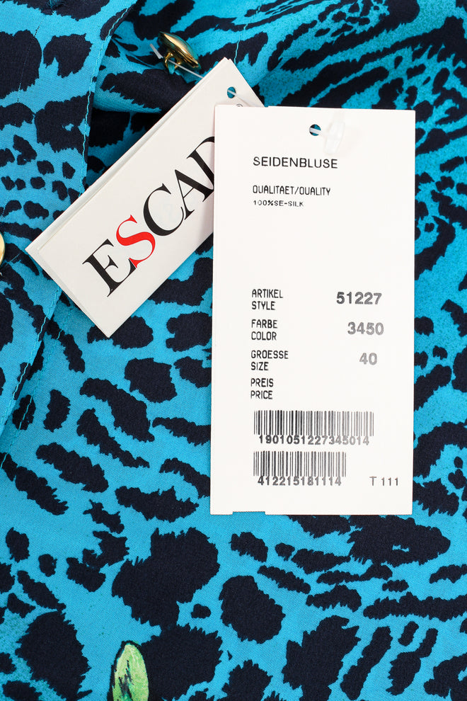 Vintage Escada Animal Print Tiger Shirt original tag at Recess Los Angeles