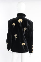 Vintage Escada Velvet Braid Tassel Jacket on Mannequin back at Recess Los Angeles