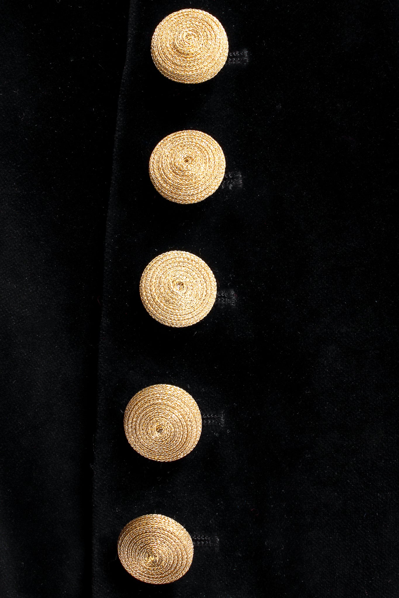 Vintage Escada Velvet Braid Tassel Jacket sleeve buttons at Recess Los Angeles