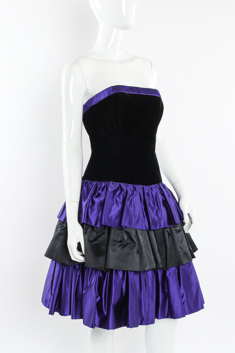 Vintage Escada Couture Velvet Bolero & Dress Set mannequin angle close dress @ Recess LA