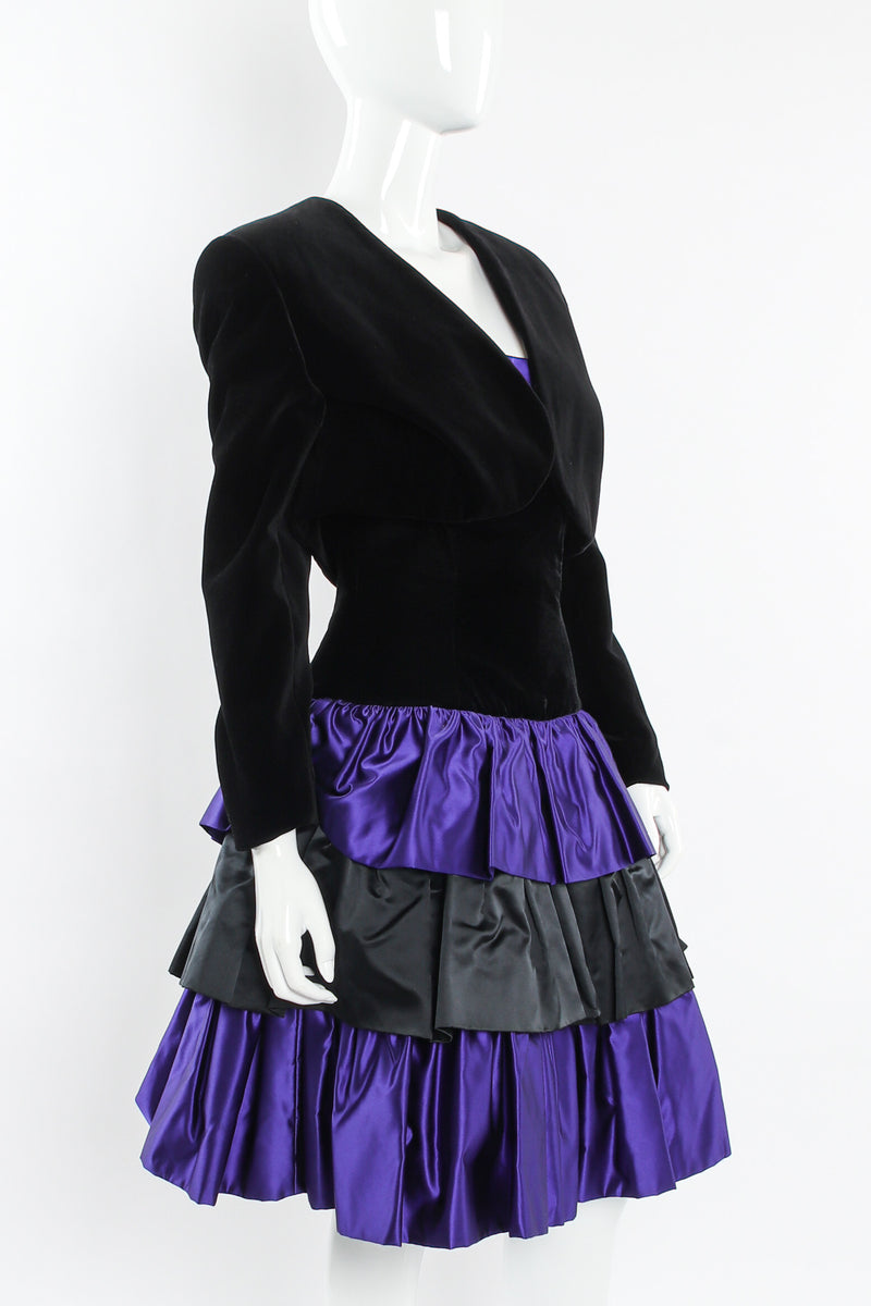 Vintage Escada Couture Velvet Bolero & Dress Set mannequin front angle @ Recess LA