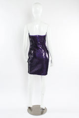 Vintage Escada Violet Shimmery Sequin Cocktail Dress mannequin back @ Recess LA