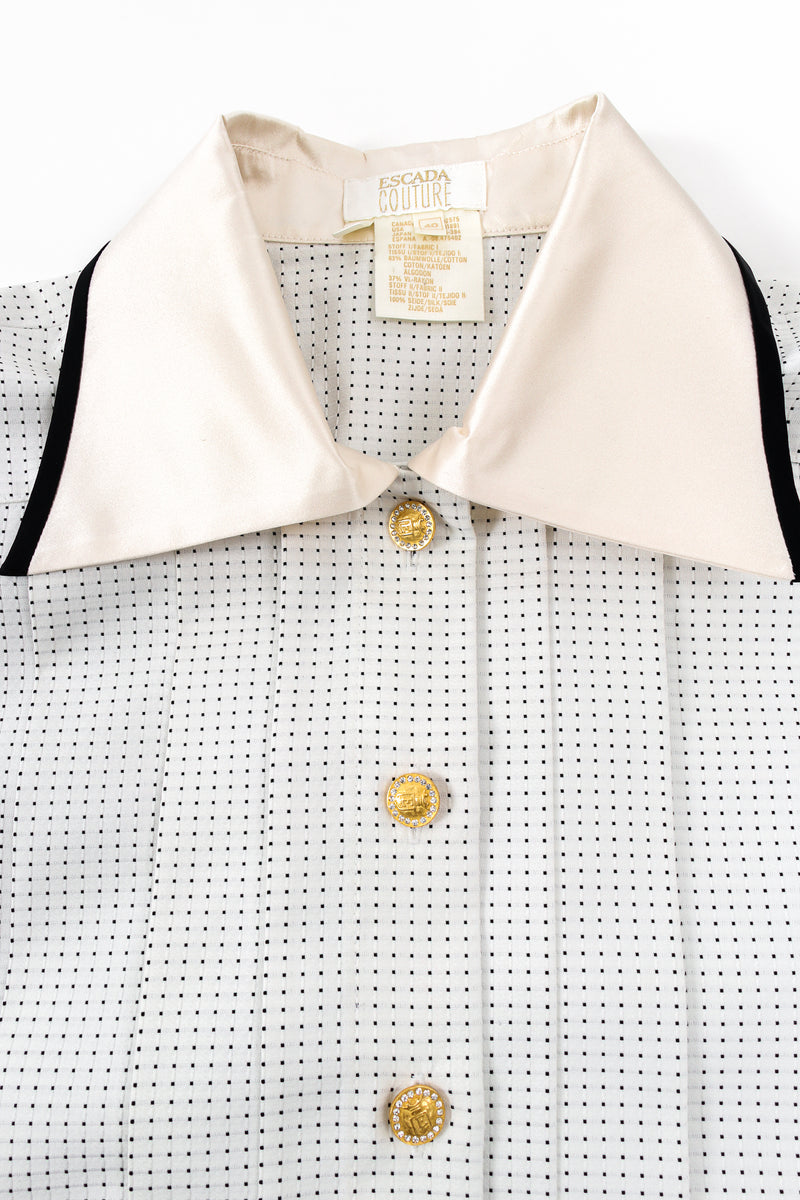 Vintage Escada Dobby Dot Tassel Tie Shirt collar at Recess Los Angeles