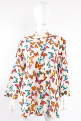 Vintage Escada Rainbow Butterfly Silk Tunic Blouse on Mannequin front at Recess Los Angeles