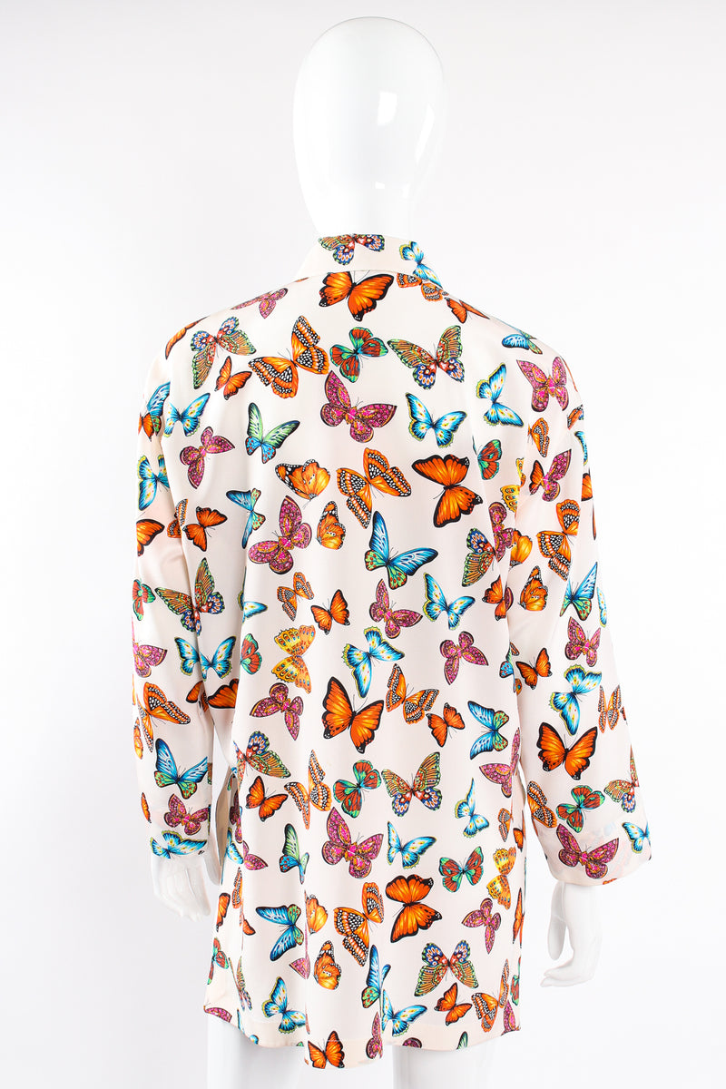 Vintage Escada Rainbow Butterfly Silk Tunic Blouse on Mannequin back at Recess Los Angeles