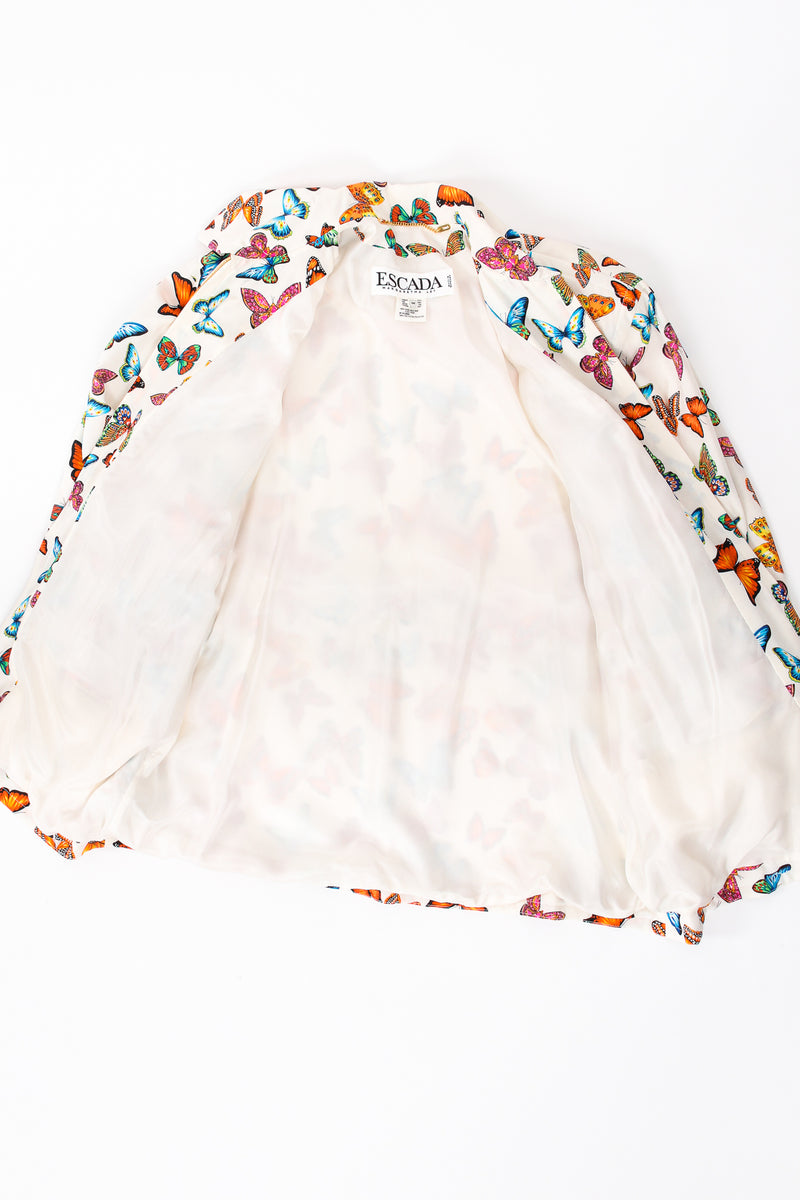 Vintage Escada Silk Butterfly Windbreaker Jacket flat lining at Recess Los Angeles