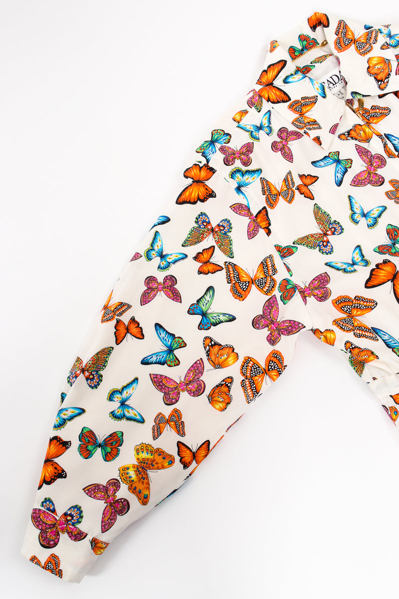Vintage Escada Silk Butterfly Windbreaker Jacket sleeve at Recess Los Angeles