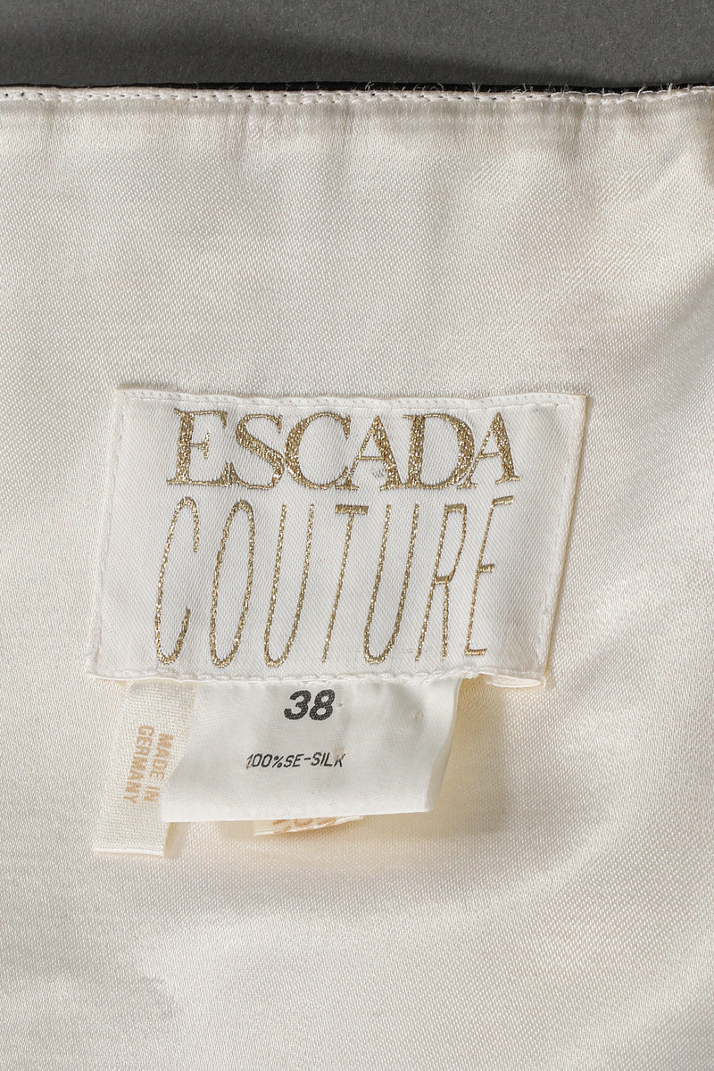 Vintage Escada Contrast Banded Satin Ball Gown label at Recess Los Angeles