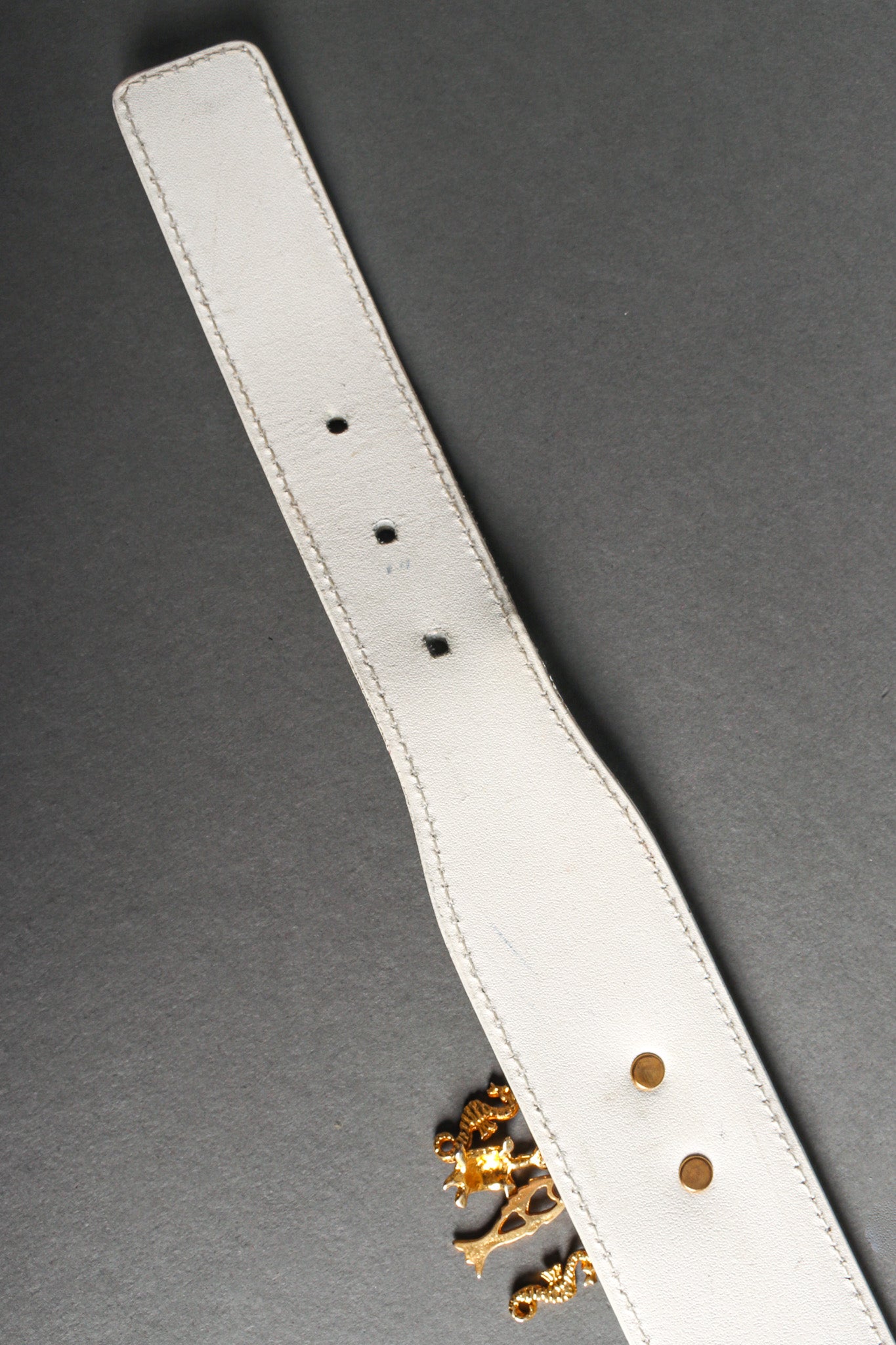 belt with seashell studs by Escada on prong holes @recessla