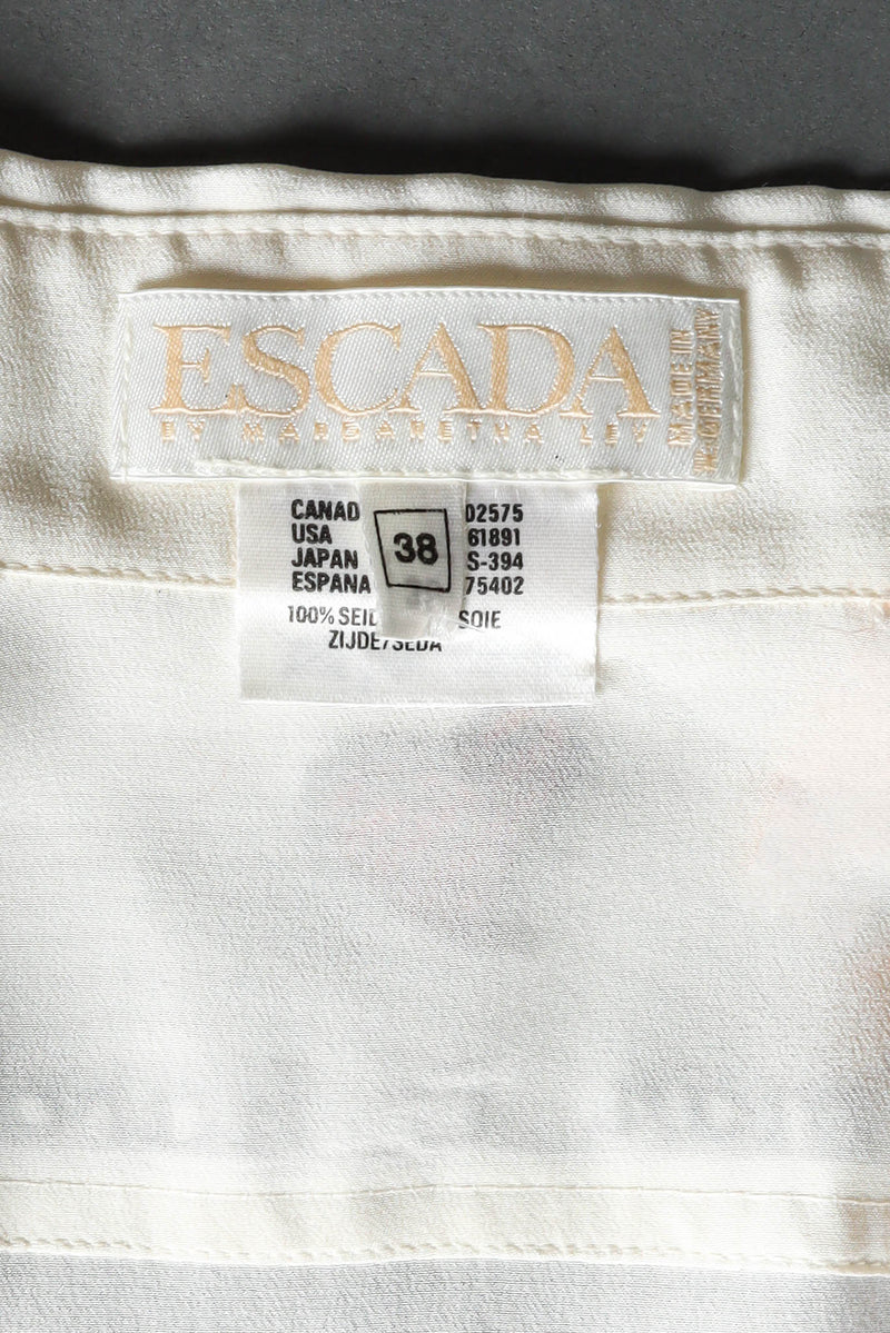 Vintage Escada Silk Soulmate Blouse tag/size @ Recess Los Angeles