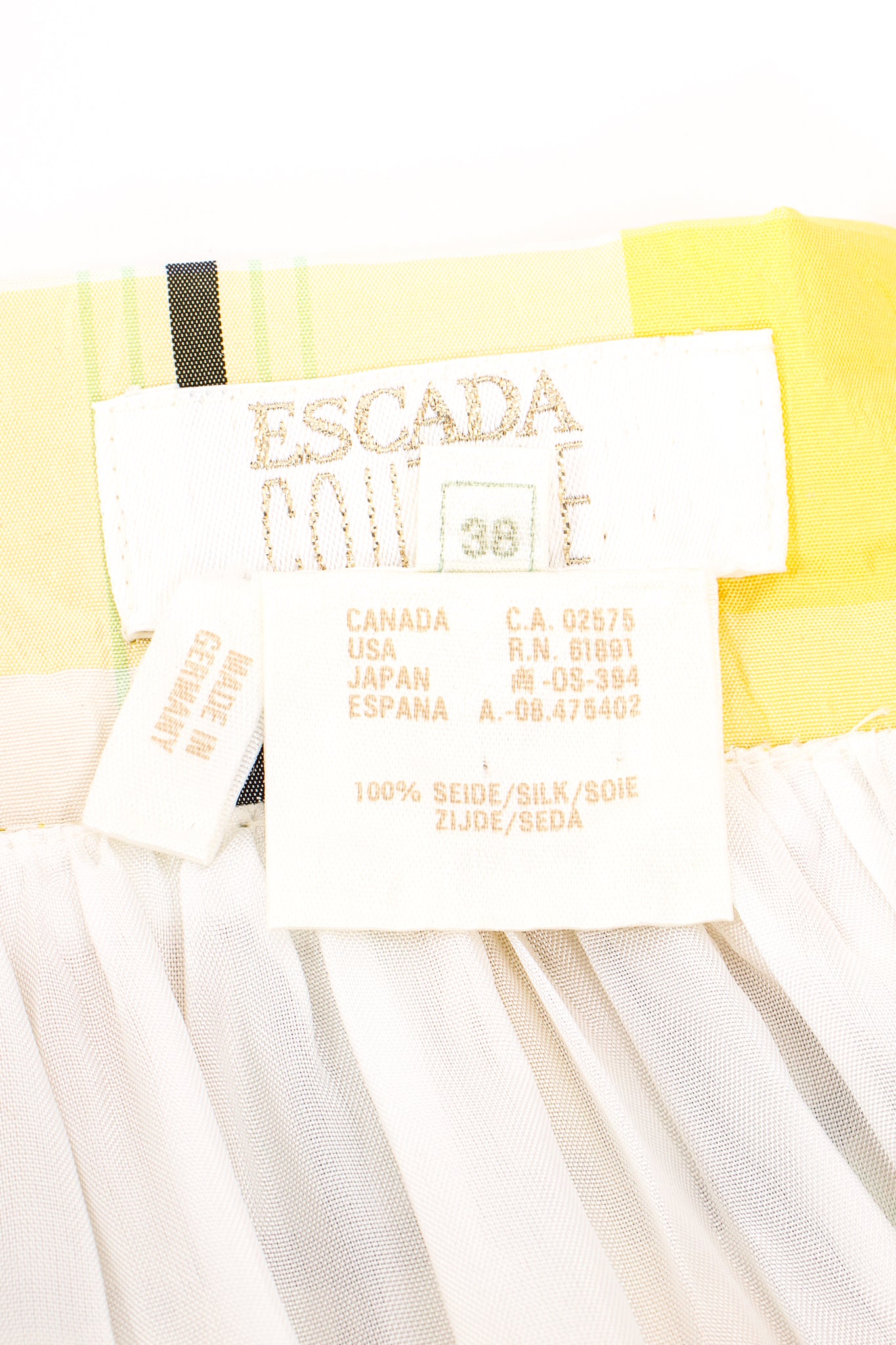 Vintage Escada Plaid Taffeta Ball Skirt label at Recess Los Angeles