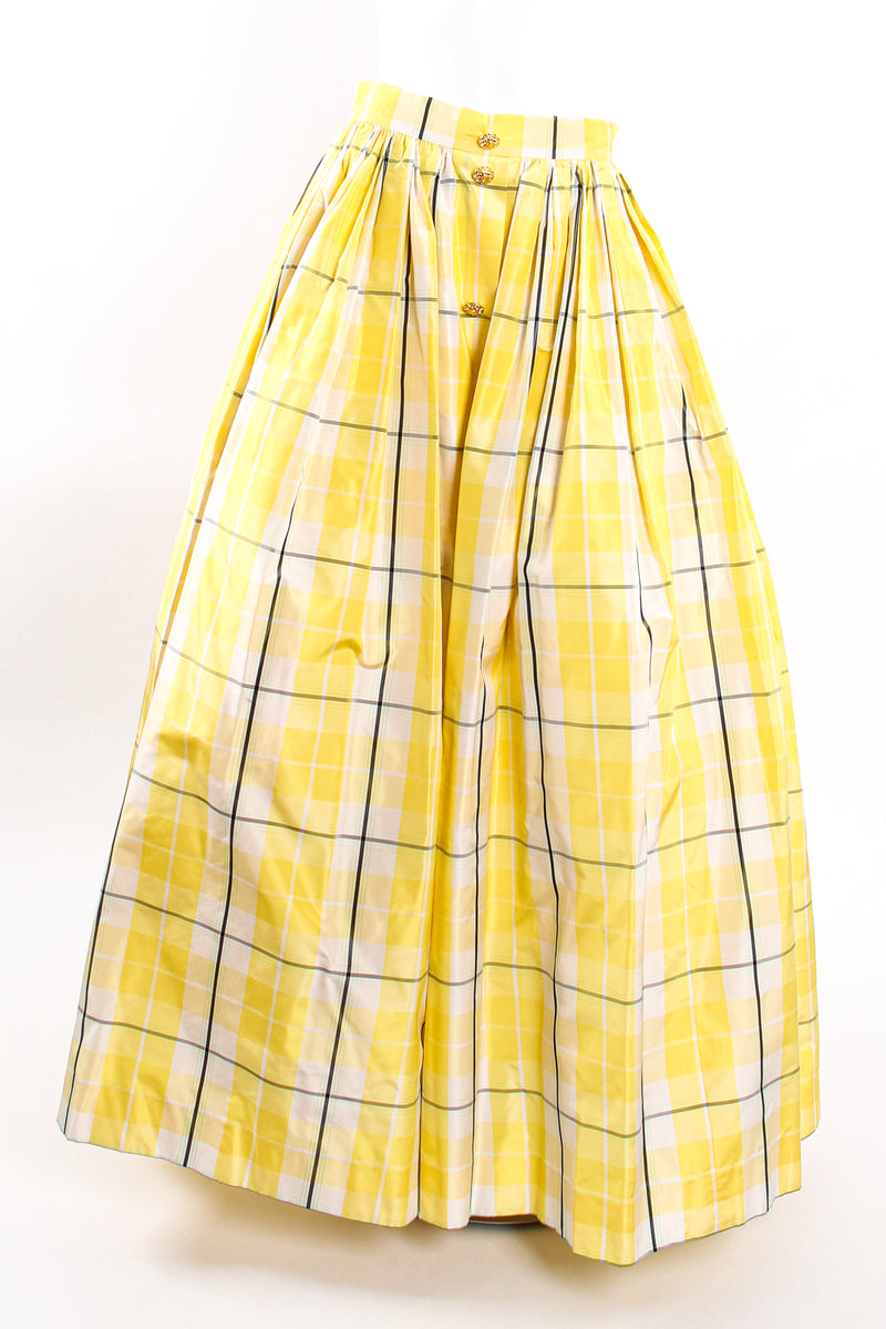Vintage Escada Plaid Taffeta Ball Skirt on Mannequin front at Recess Los Angeles