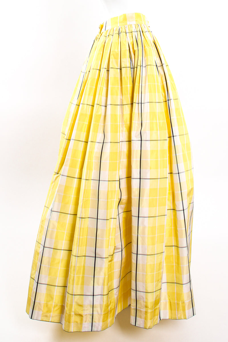Vintage Escada Plaid Taffeta Ball Skirt on Mannequin side at Recess Los Angeles