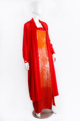 Vintage Escada Ombré Sequin Dress & Duster Set on mannequin angle at Recess Los Angeles