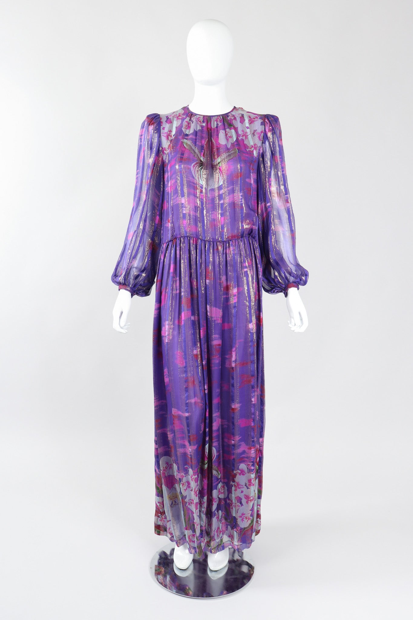 Recess Los Angeles Vintage Esther Cherry Toronto Purple Paint Palette Twilight Orchid Silk Chiffon Dress