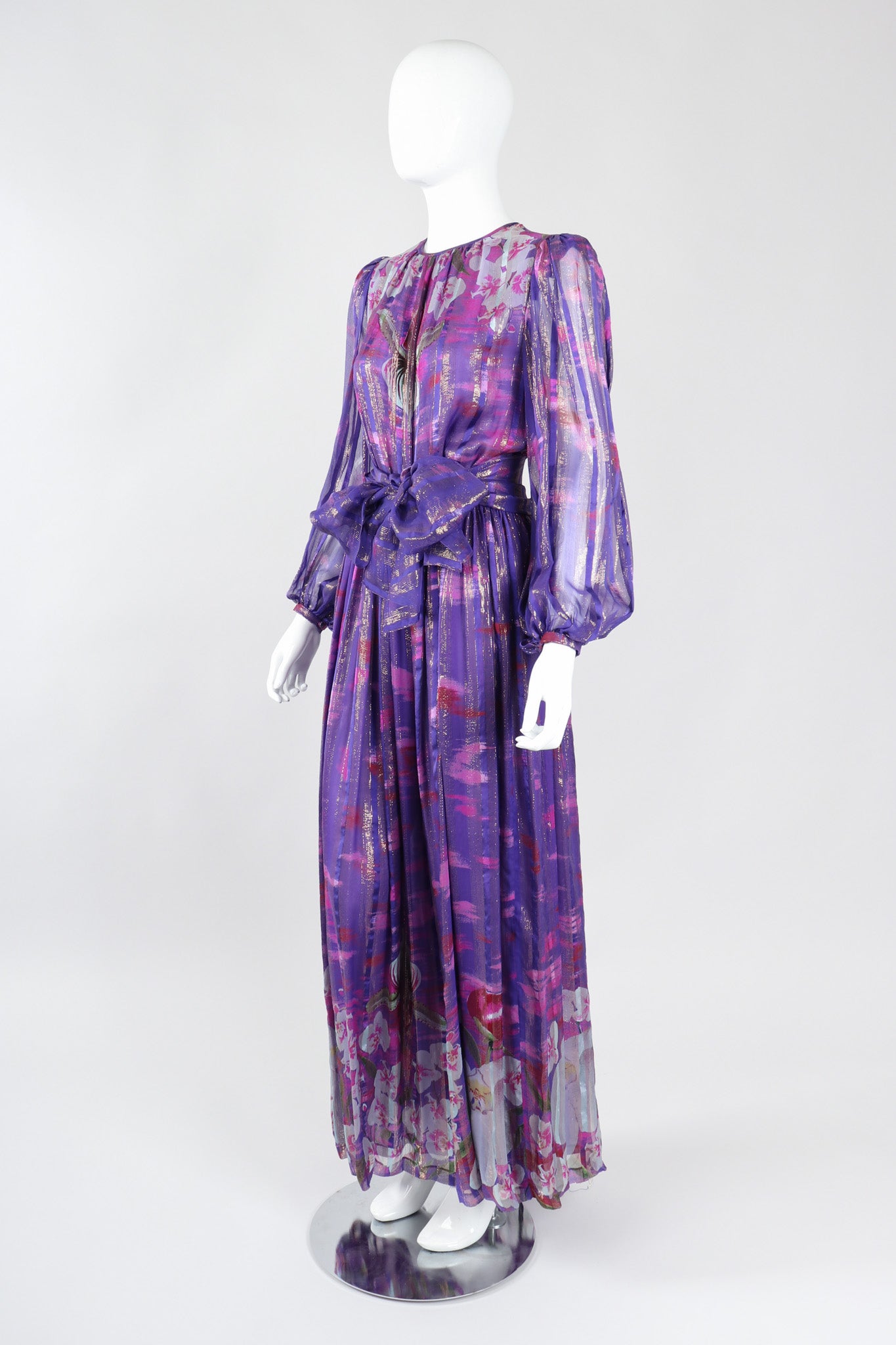 Recess Los Angeles Vintage Esther Cherry Toronto Purple Paint Palette Twilight Orchid Silk Chiffon Dress