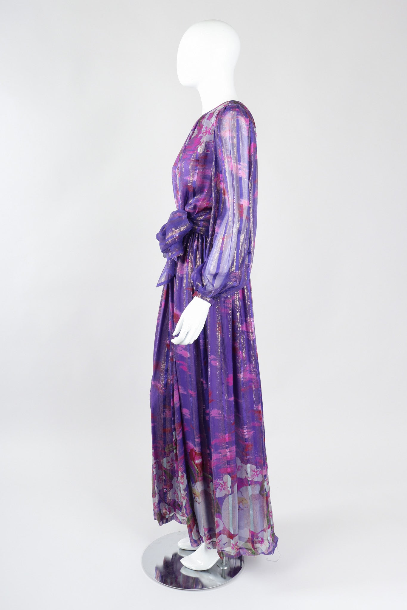 Recess Los Angeles Vintage Esther Cherry Toronto Purple Paint Palette Twilight Orchid Silk Chiffon Dress