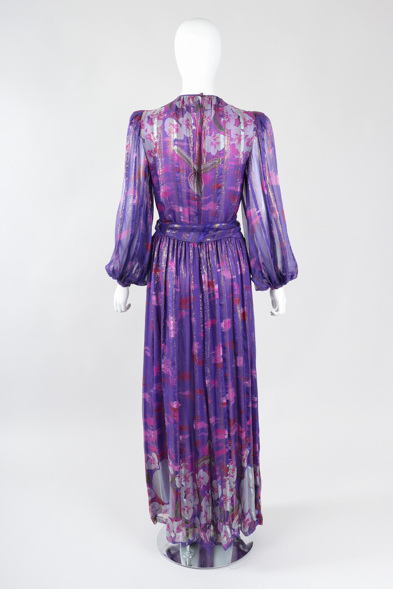 Recess Los Angeles Vintage Esther Cherry Toronto Purple Paint Palette Silk Chiffon Dress