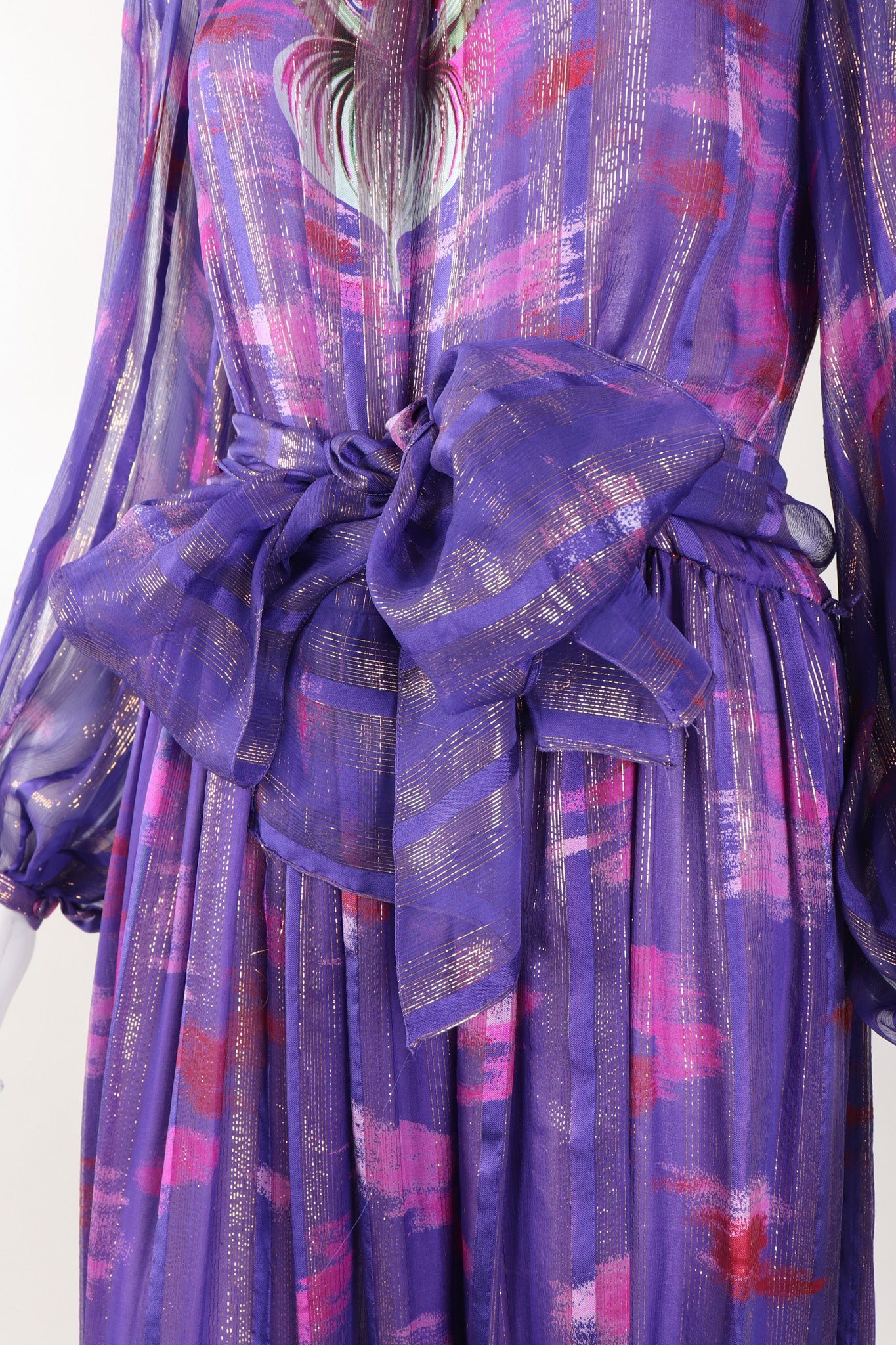 Recess Los Angeles Vintage Esther Cherry Toronto Purple Paint Palette Silk Chiffon Dress