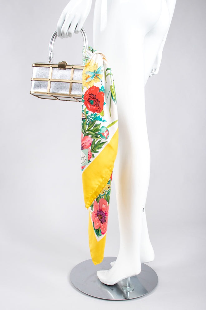 Recess Los Angeles Vintage Gucci I Continenti Magni Yellow Koala Flora Fauna Scarf