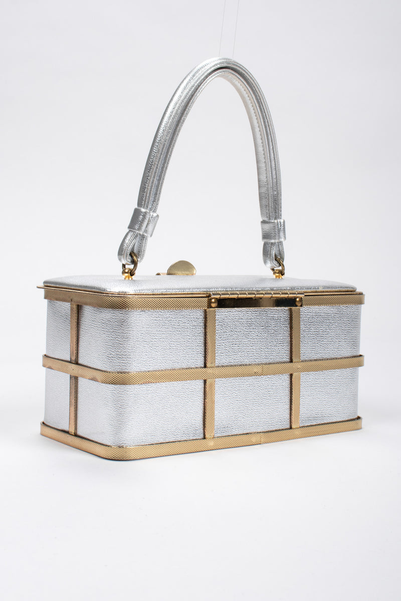 Recess Los Angeles Vintage Etra Metallic Lamé Cage Box Bag