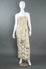 Vintage Eugene Alexander Champagne Bolero & Dress Set mannequin front, no jacket @ Recess LA