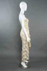 Vintage Eugene Alexander Champagne Bolero & Dress Set mannequin side, no jacket @ Recess LA