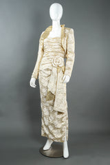 Vintage Eugene Alexander Champagne Bolero & Dress Set mannequin angle @ Recess LA