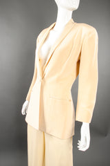 Vintage Eva Chun Silk Jacket & Chiffon Pant Suit Set on Mannequin crop at Recess Los Angeles