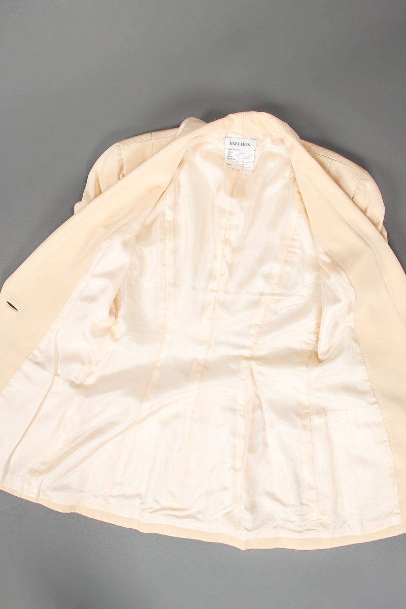 Vintage Eva Chun Silk Jacket & Chiffon Pant Suit Set jacket lining at Recess Los Angeles